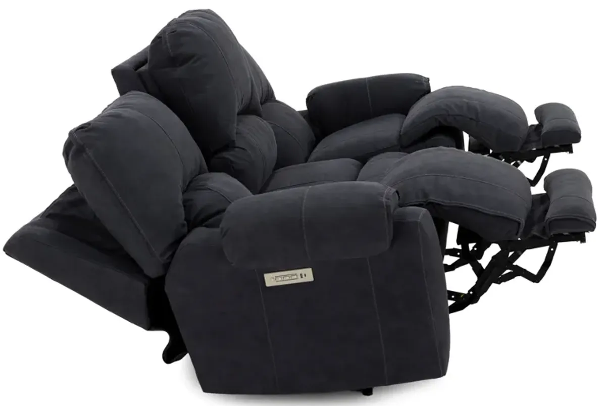 Cheyenne Fully Loaded Zero Gravity Reclining Sofa With Drop Down Table In Performance Fabric in Grap