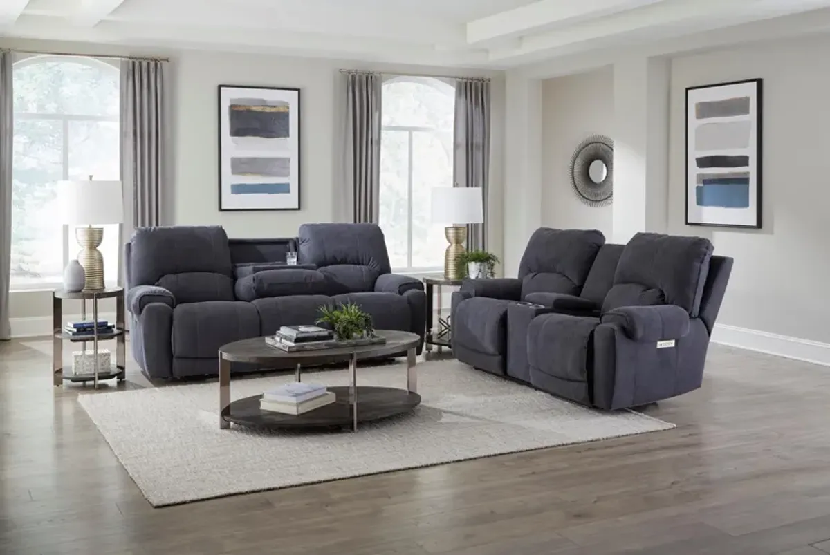 Cheyenne Fully Loaded Zero Gravity Reclining Sofa With Drop Down Table In Performance Fabric in Grap
