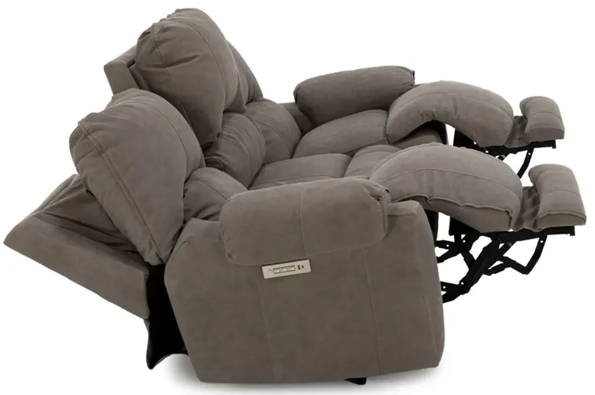 Cheyenne Fully Loaded Zero Gravity Reclining Sofa With Drop Down Table In Performance Fabric in Tan