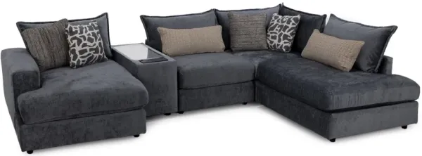 Elsa 5-Pc. Chaise Modular in Steel