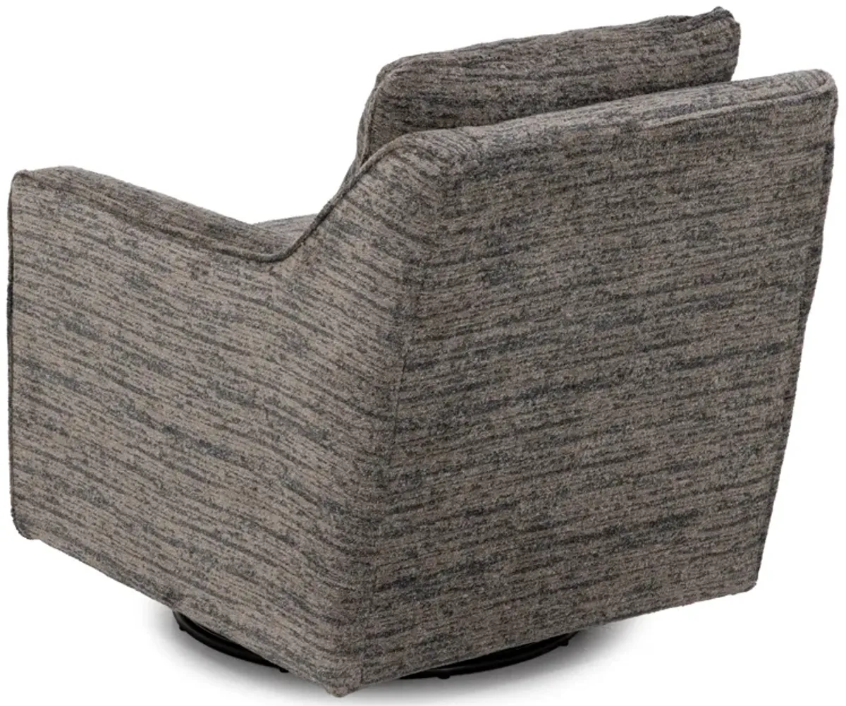 Elsa Swivel Glider Accent Chair in Granite