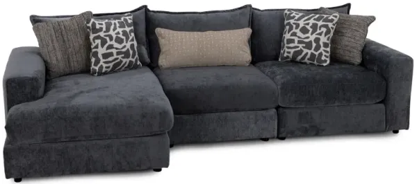 Elsa 3-Pc. Chaise Sofa in Steel