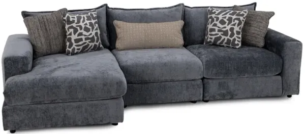 Elsa 3-Pc. Chaise Sofa in Steel