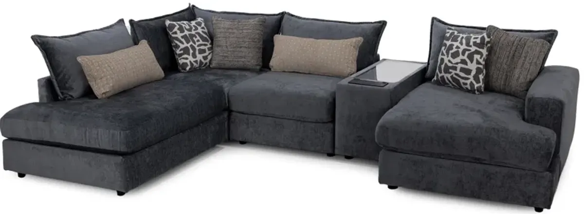 Elsa 5-Pc. Chaise Modular in Steel