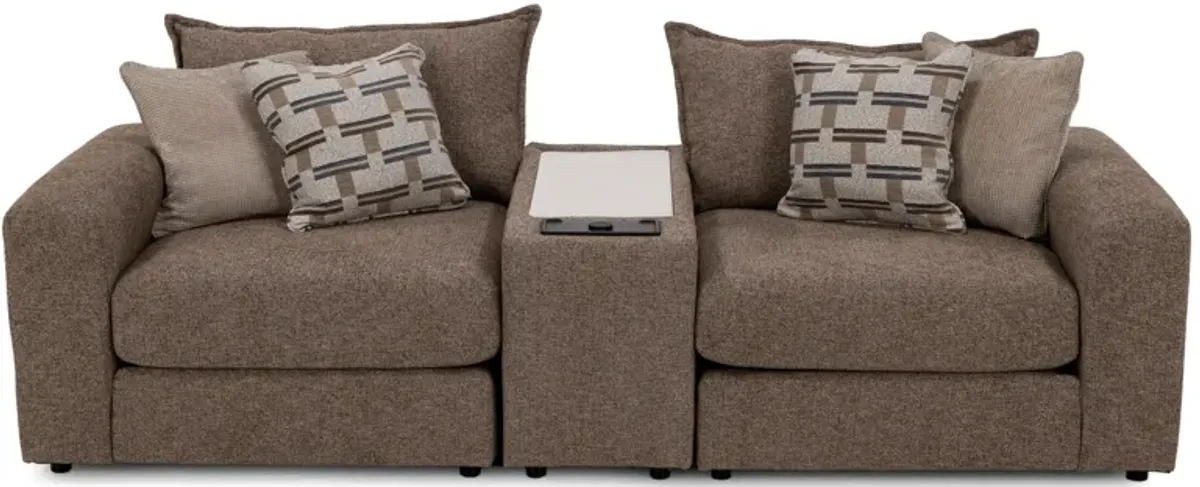 Elsa 3-Pc. Console Loveseat in Truffle