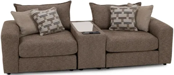 Elsa 3-Pc. Console Loveseat in Truffle
