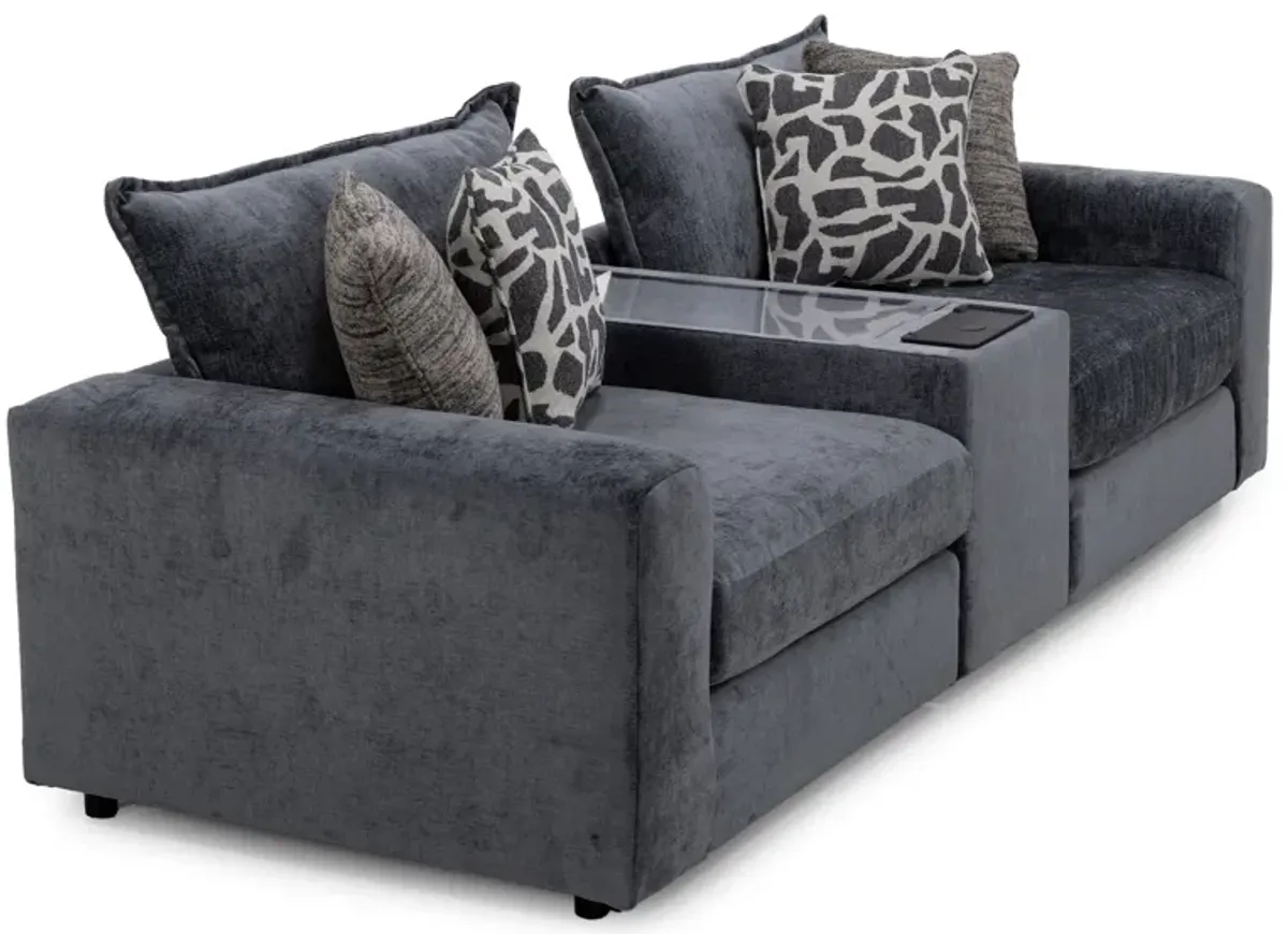Elsa 3-Pc. Console Loveseat in Steel
