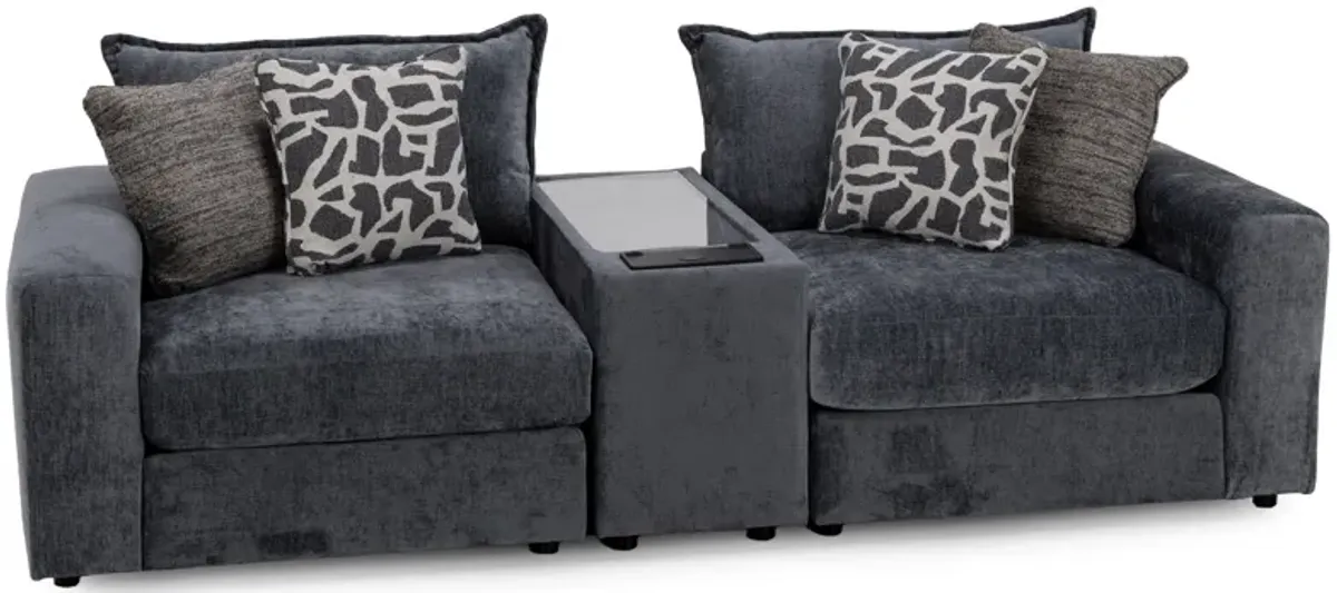 Elsa 3-Pc. Console Loveseat in Steel