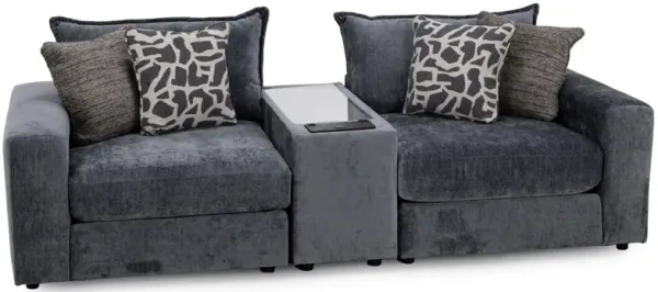 Elsa 3-Pc. Console Loveseat in Steel