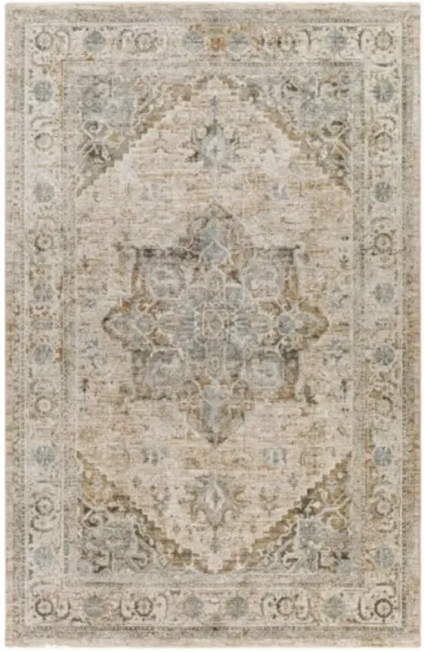 Brunswick Beige/Olive Medallion Area Rug 9'W x 12'2"L