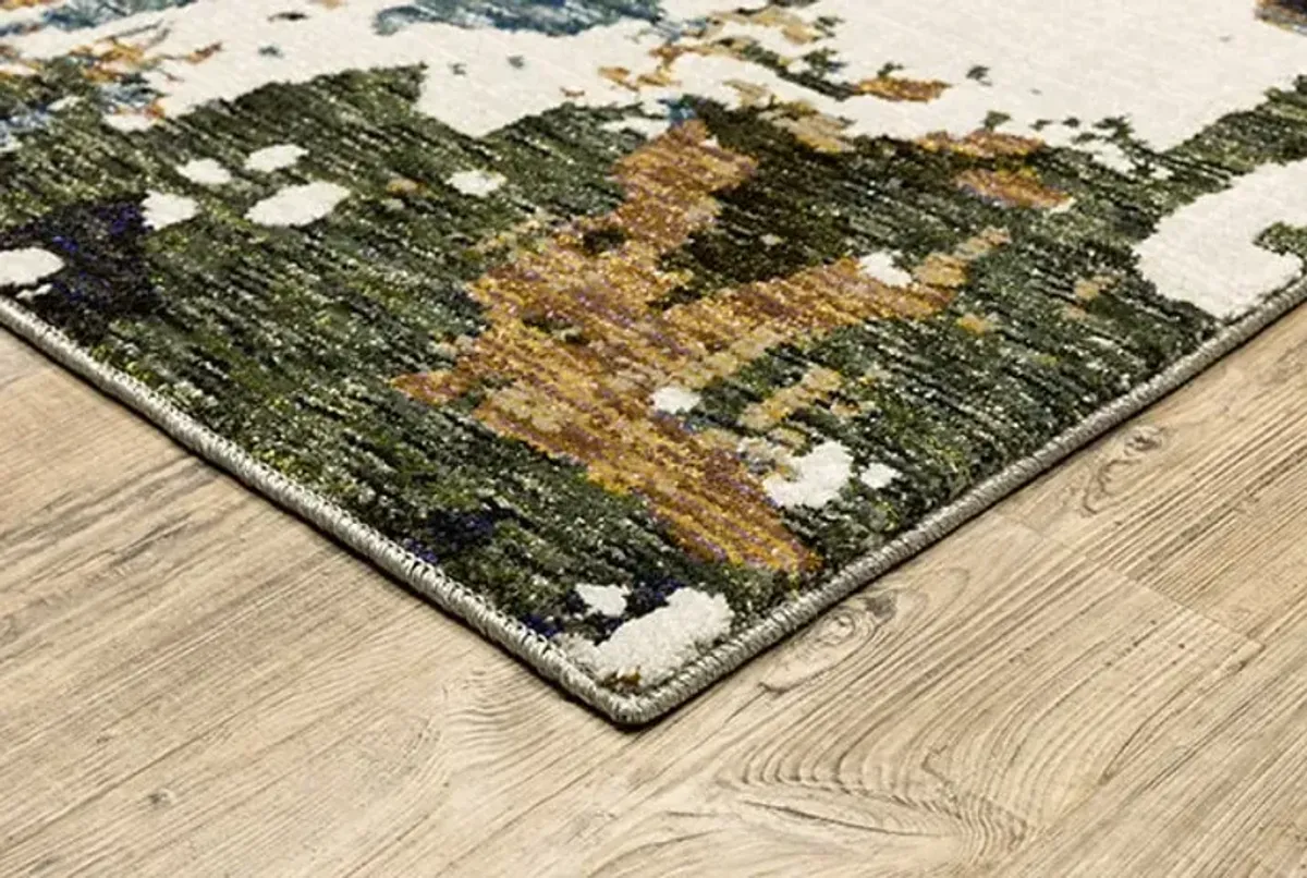 Evolution Cream/Tan/Green Area Rug 8'6"W x 11'7"L