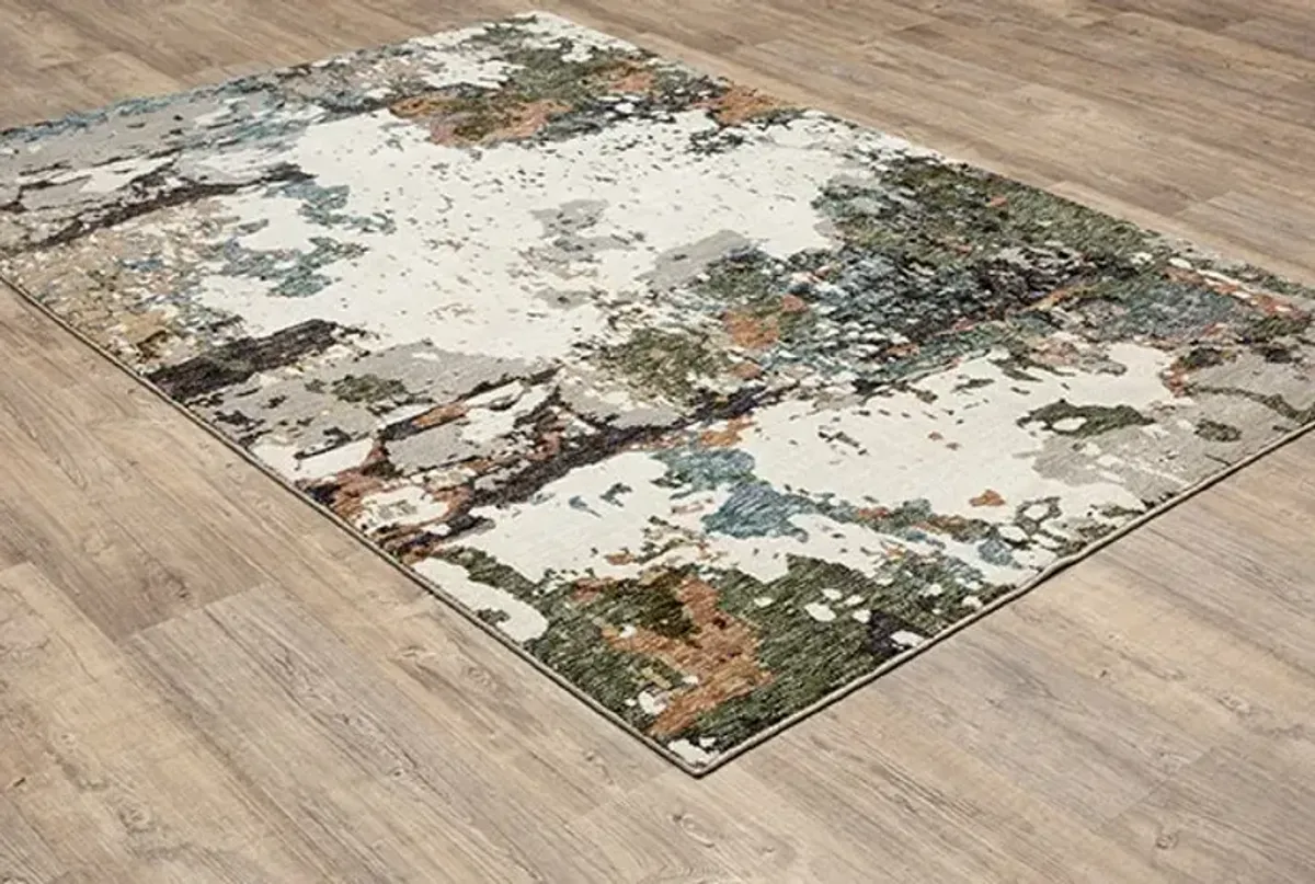 Evolution Cream/Tan/Green Area Rug 8'6"W x 11'7"L