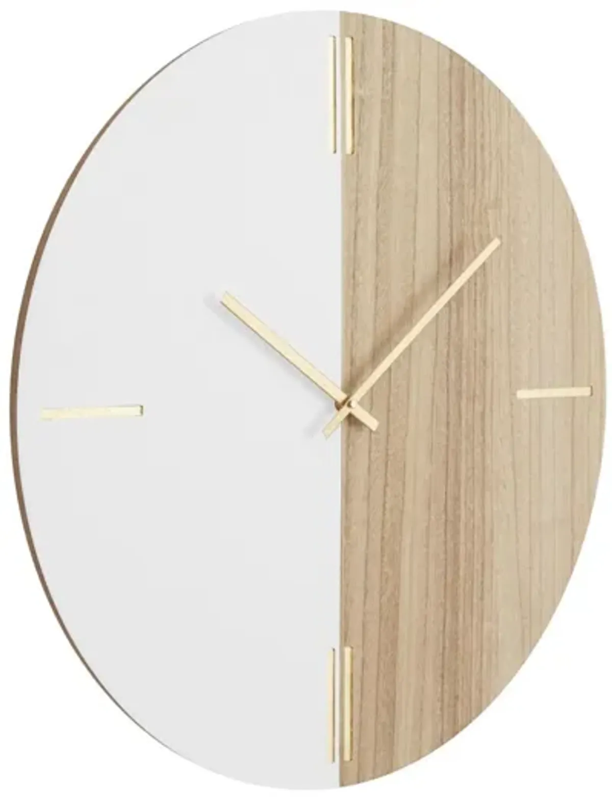 White Wood Wall Clock 24" Round