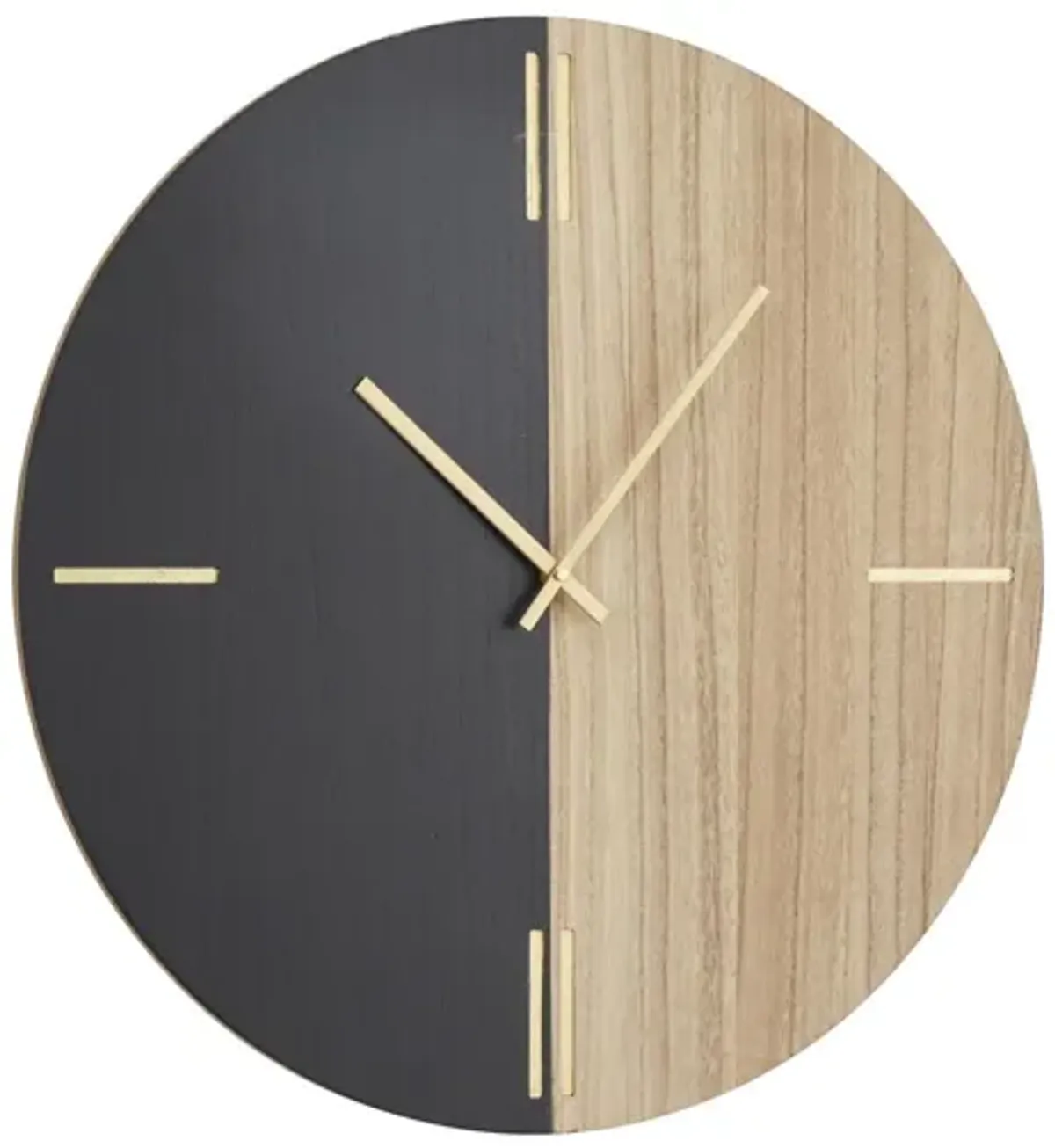 Black Wood Wall Clock 24" Round