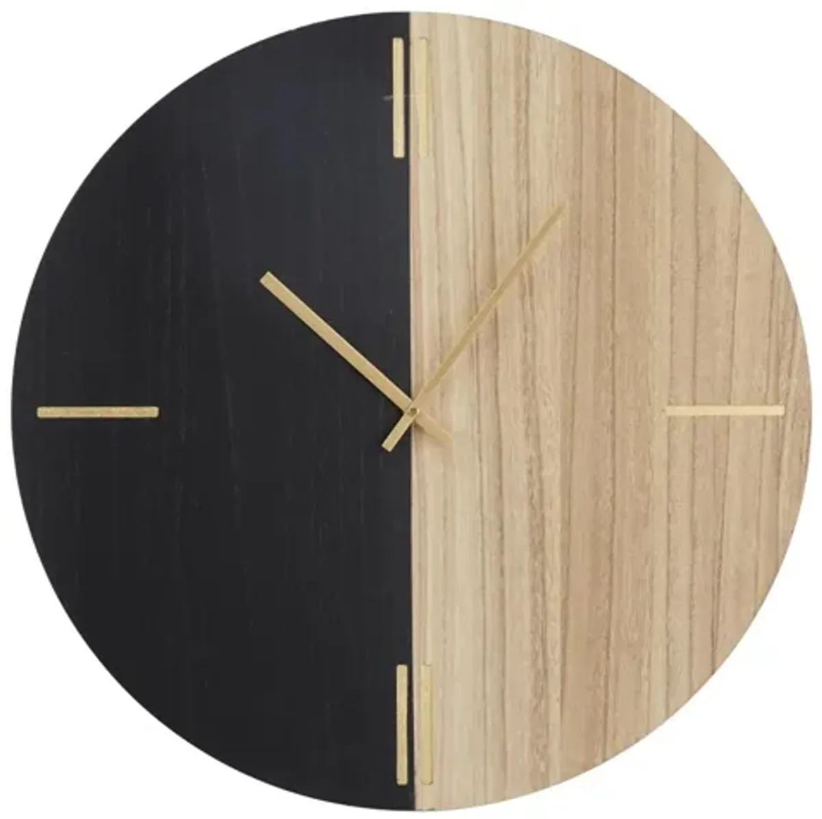 Black Wood Wall Clock 24" Round