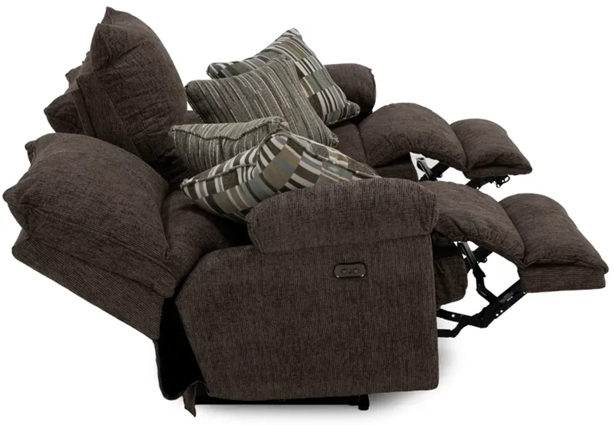 Leonardo Power Reclining Sofa in Chocolate
