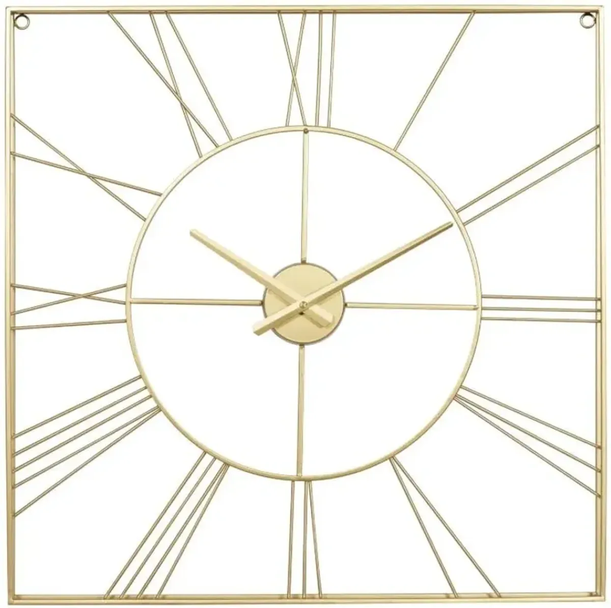 Gold Square Wall Clock 24"W x 24"H
