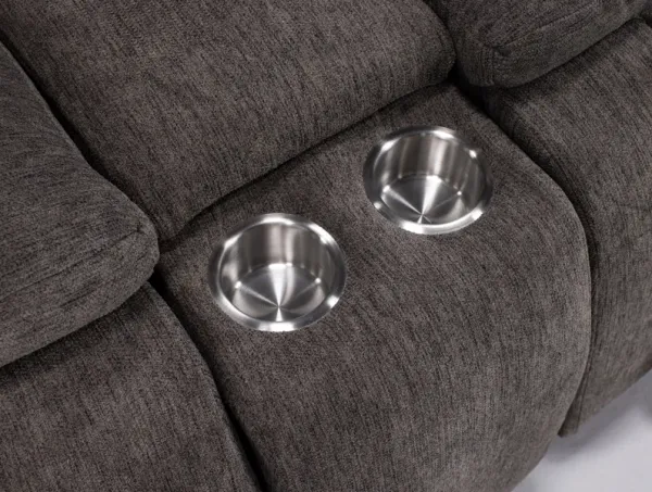 Rogan Dual Lift Fully Loaded Reclining Console Loveseat With Heat, Massage And Nanobionic Fabric in 