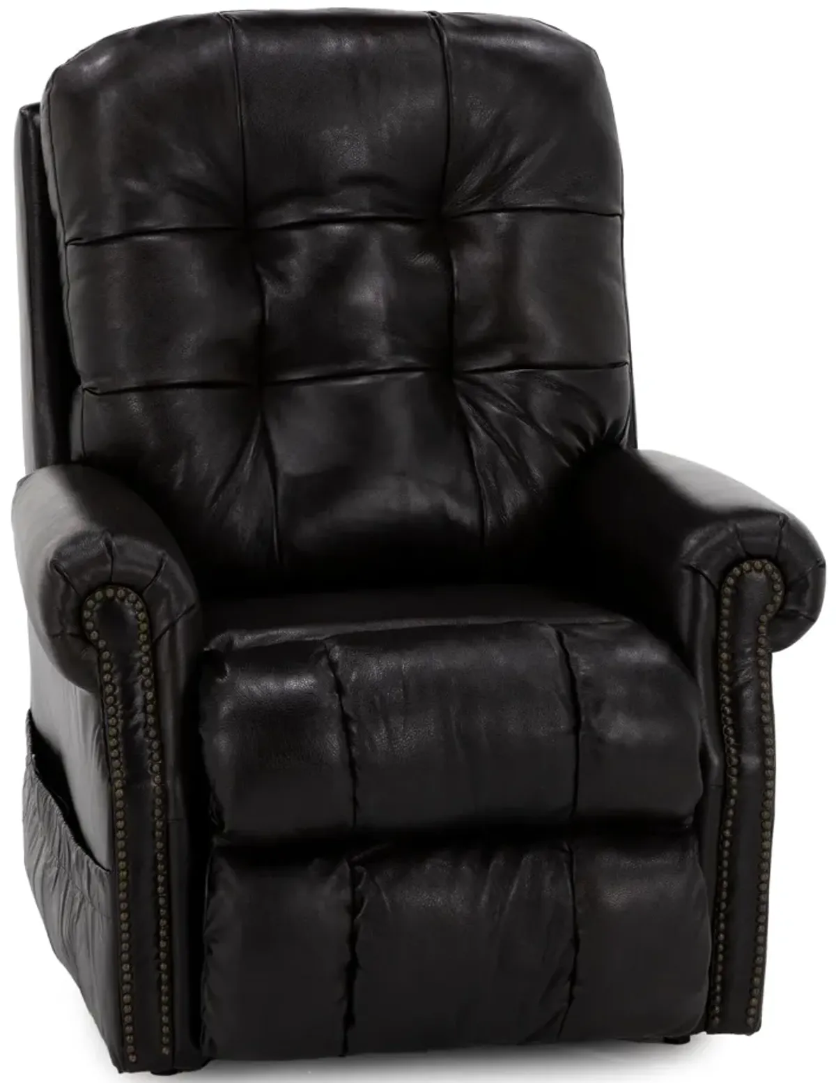 Murray Leather Tufted Lay Flat Lift Chair With Heat And Massage in Chocolate