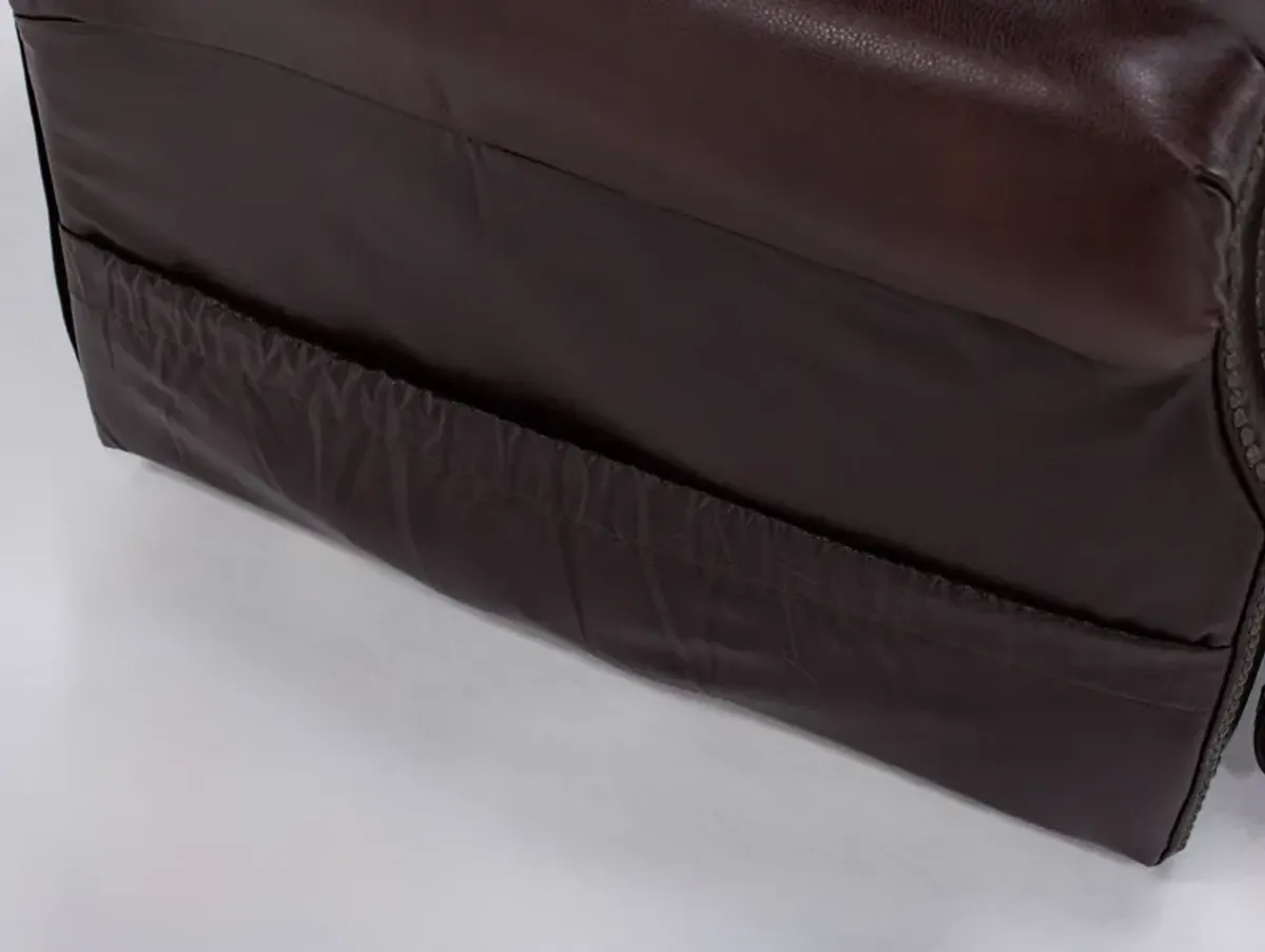 Murray Leather Tufted Lay Flat Lift Chair With Heat And Massage in Walnut