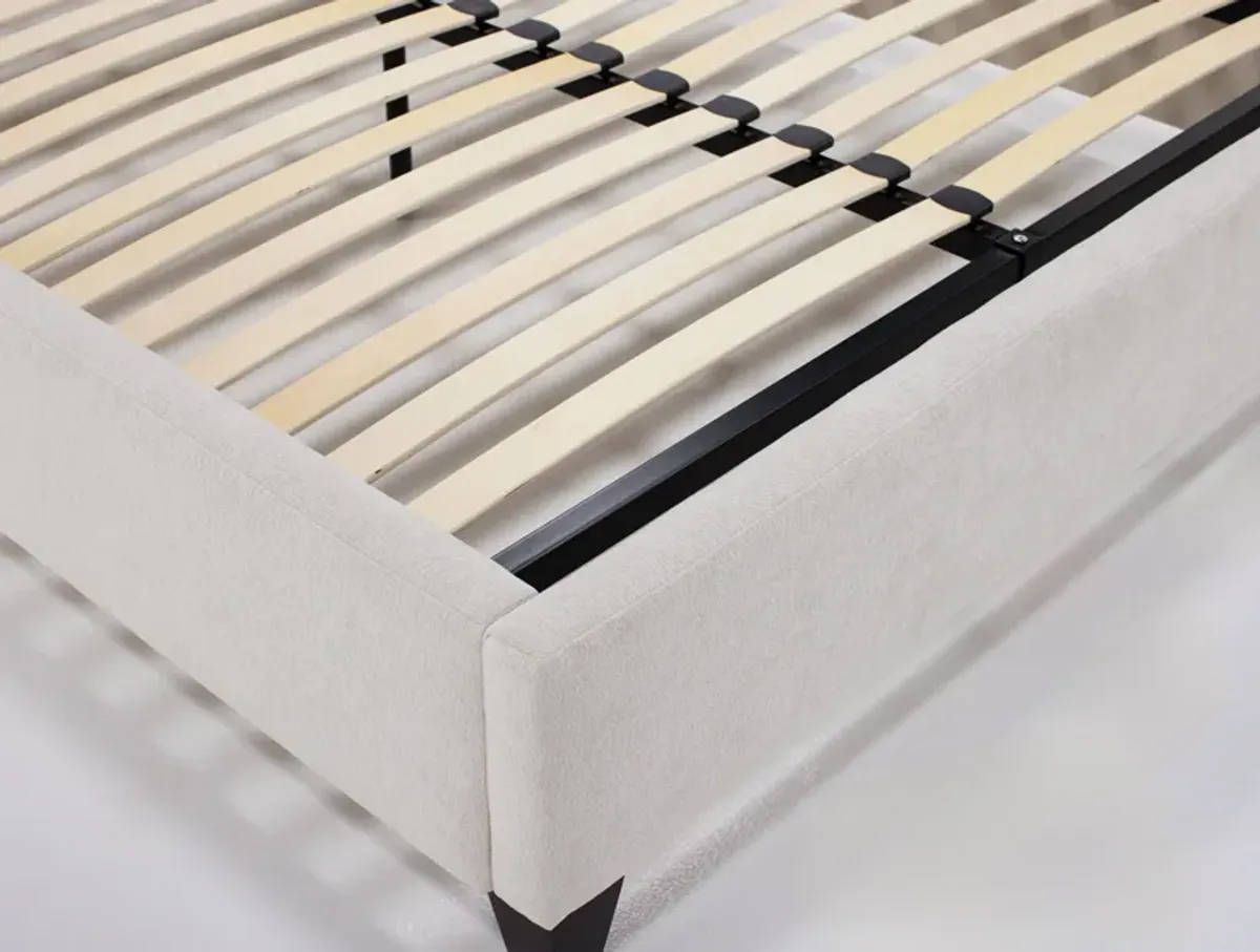 Dharma King Upholstered Bed in Alabaster