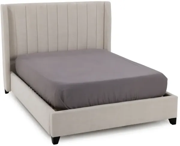 Dharma King Upholstered Bed in Alabaster