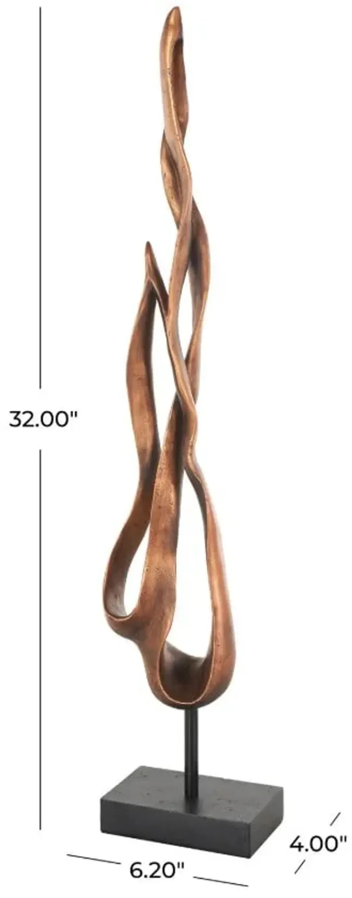 Bronze Double Abstract Sculpture 6"W x 32"H