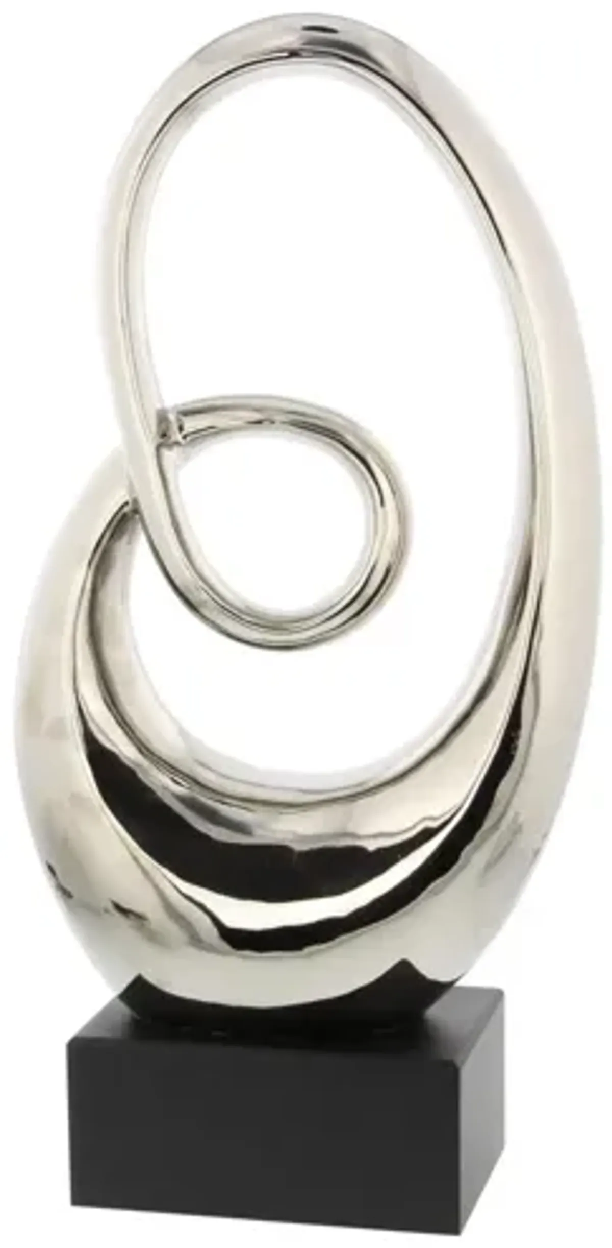 Silver Swirl Sculpture 10"W x 21"H