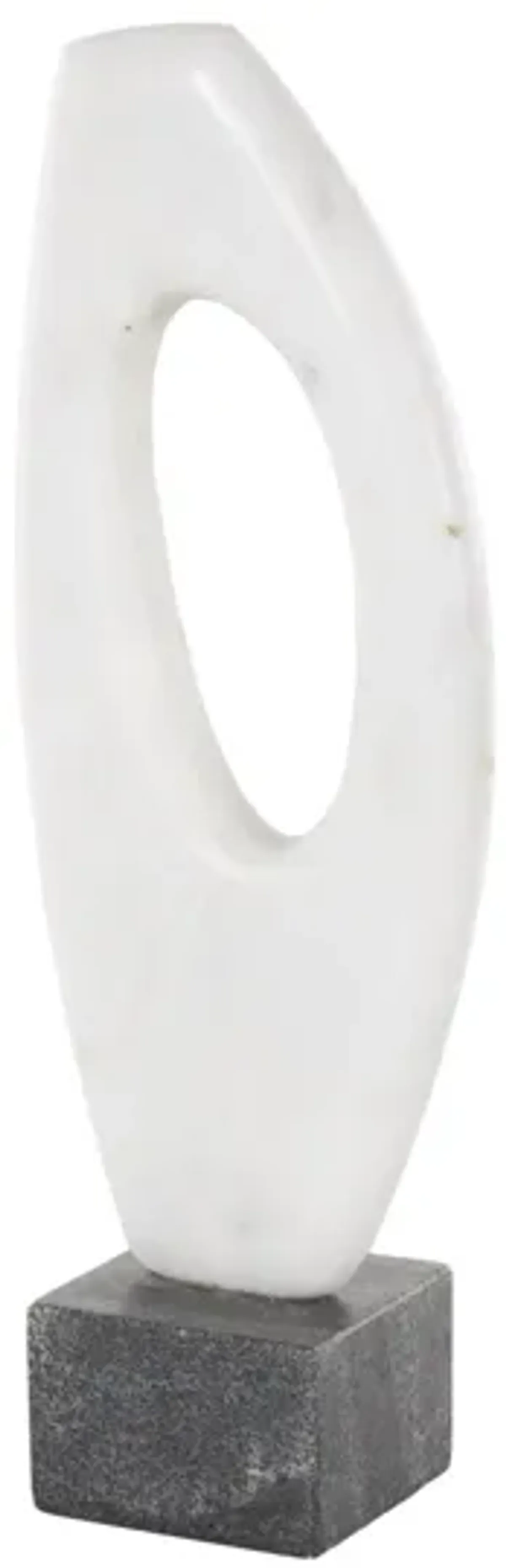 White Marble Abstract Sculpture 5"W x 14"H