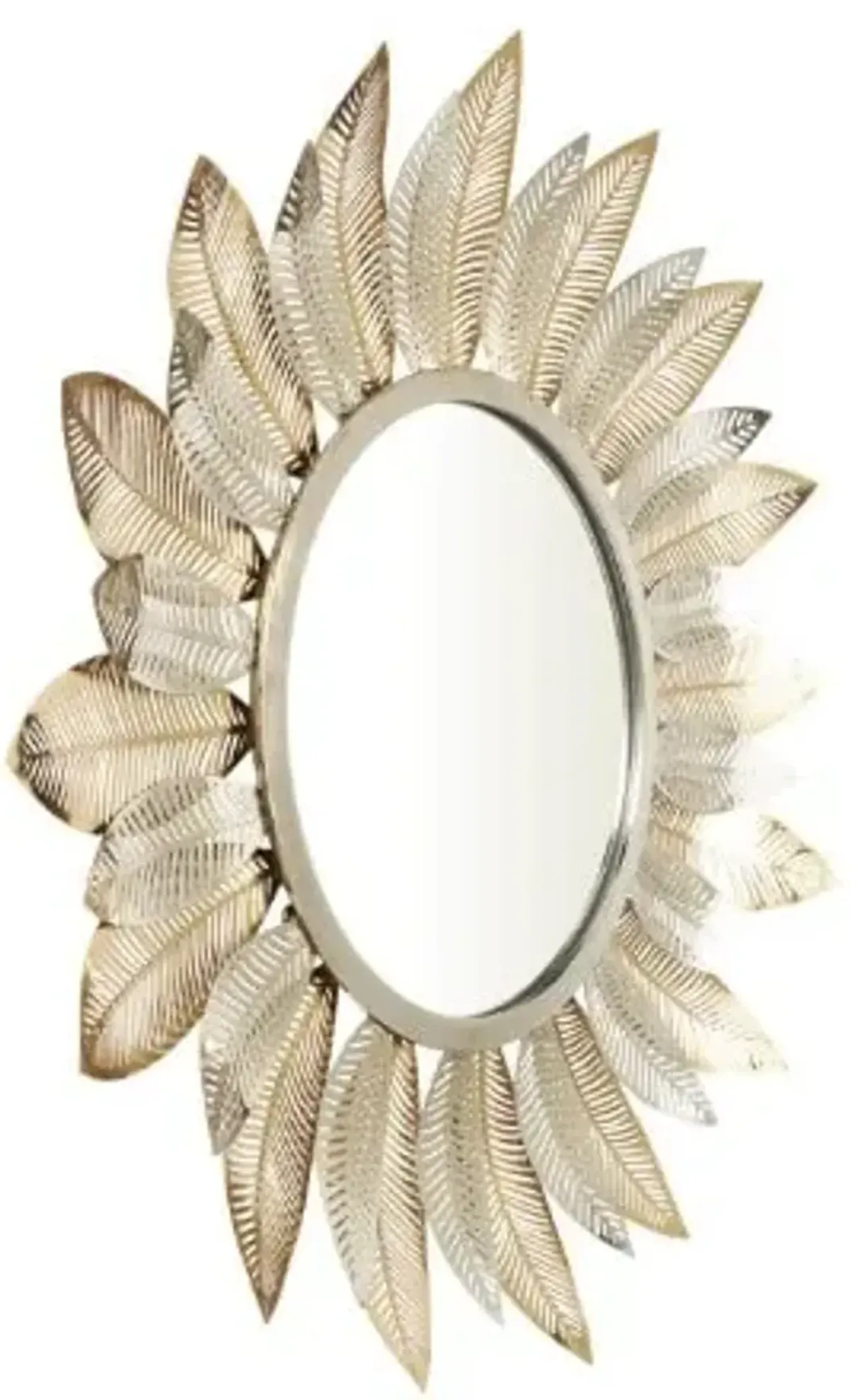 Gold Metal Leaves Mirror 31" Round