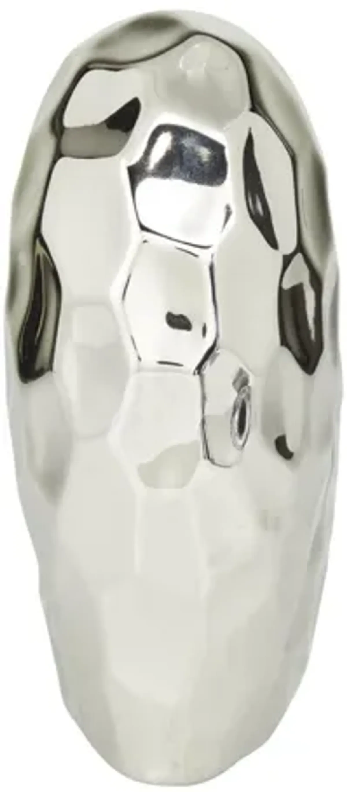 Silver Ceramic Heart Sculpture 8"W x 8"H