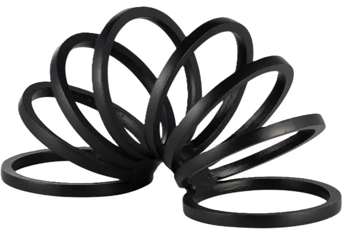 Black Metal Slinky Sculpture 11"L x 6"H
