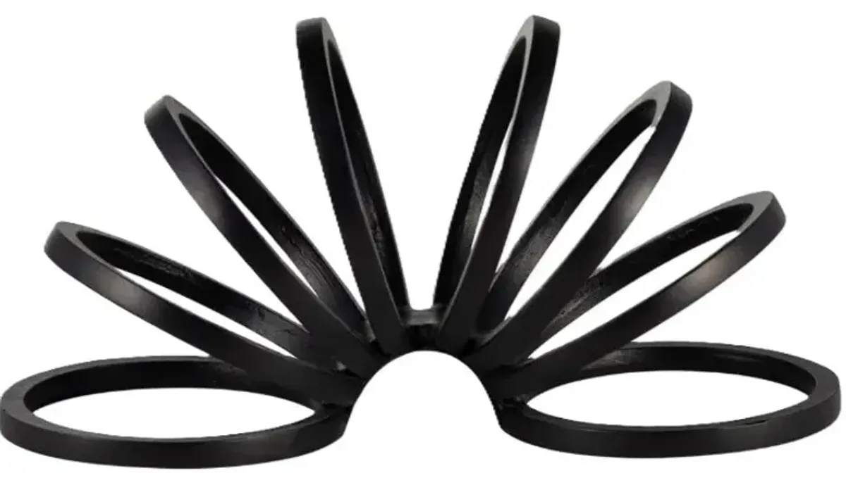 Black Metal Slinky Sculpture 11"L x 6"H