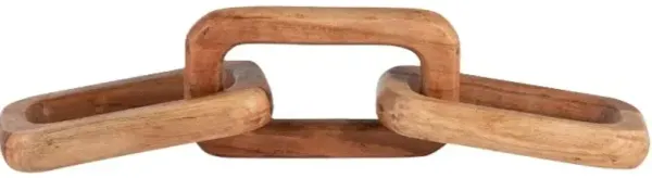 Brown Wood Triple Link Chain 17"L x 4"H