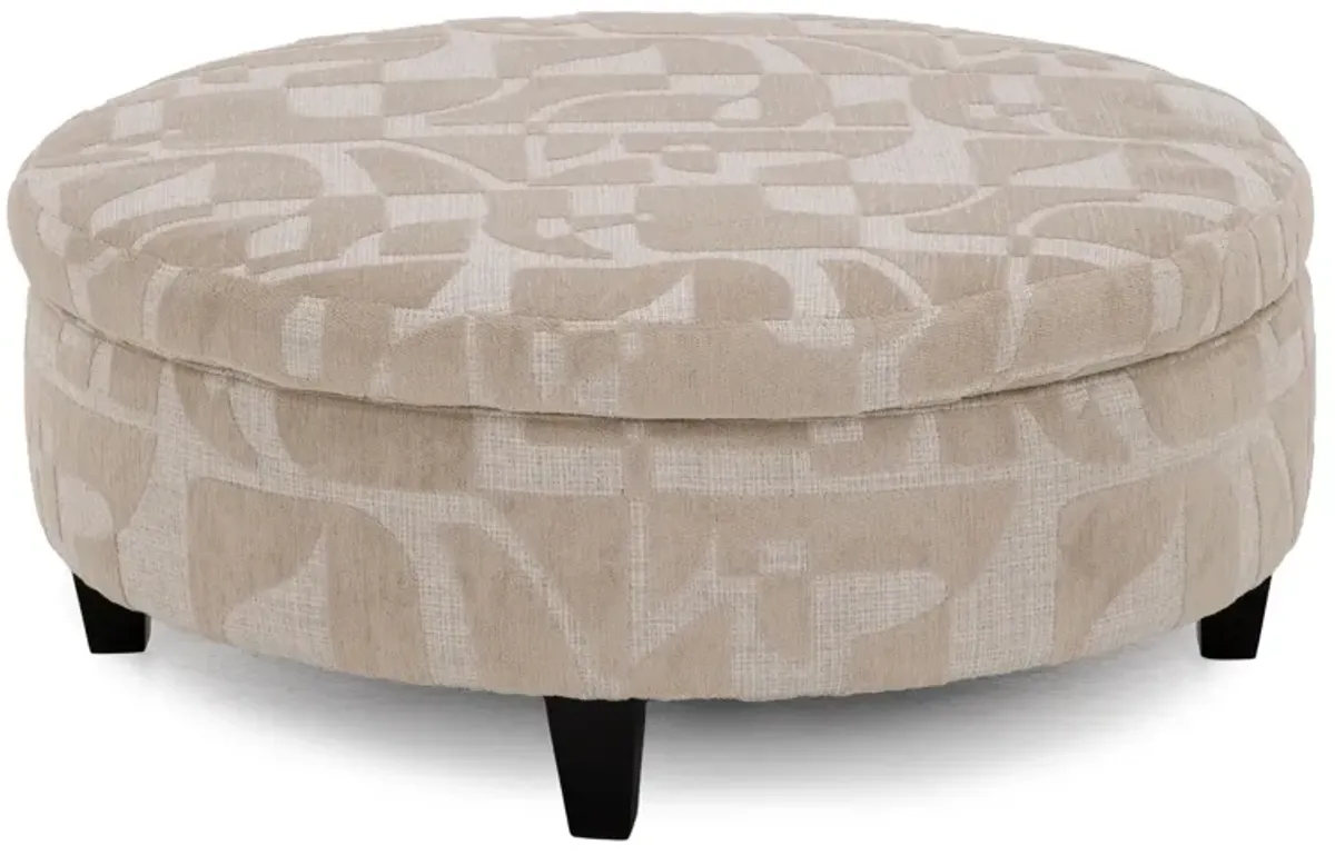Large Round Storage Cocktail Ottoman