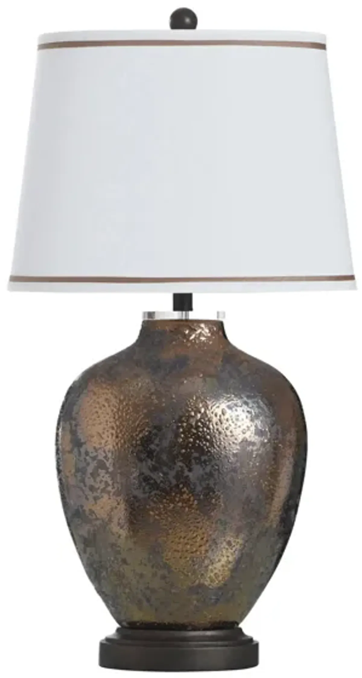 Mottled Bronze Ceramic Table Lamp 33"H