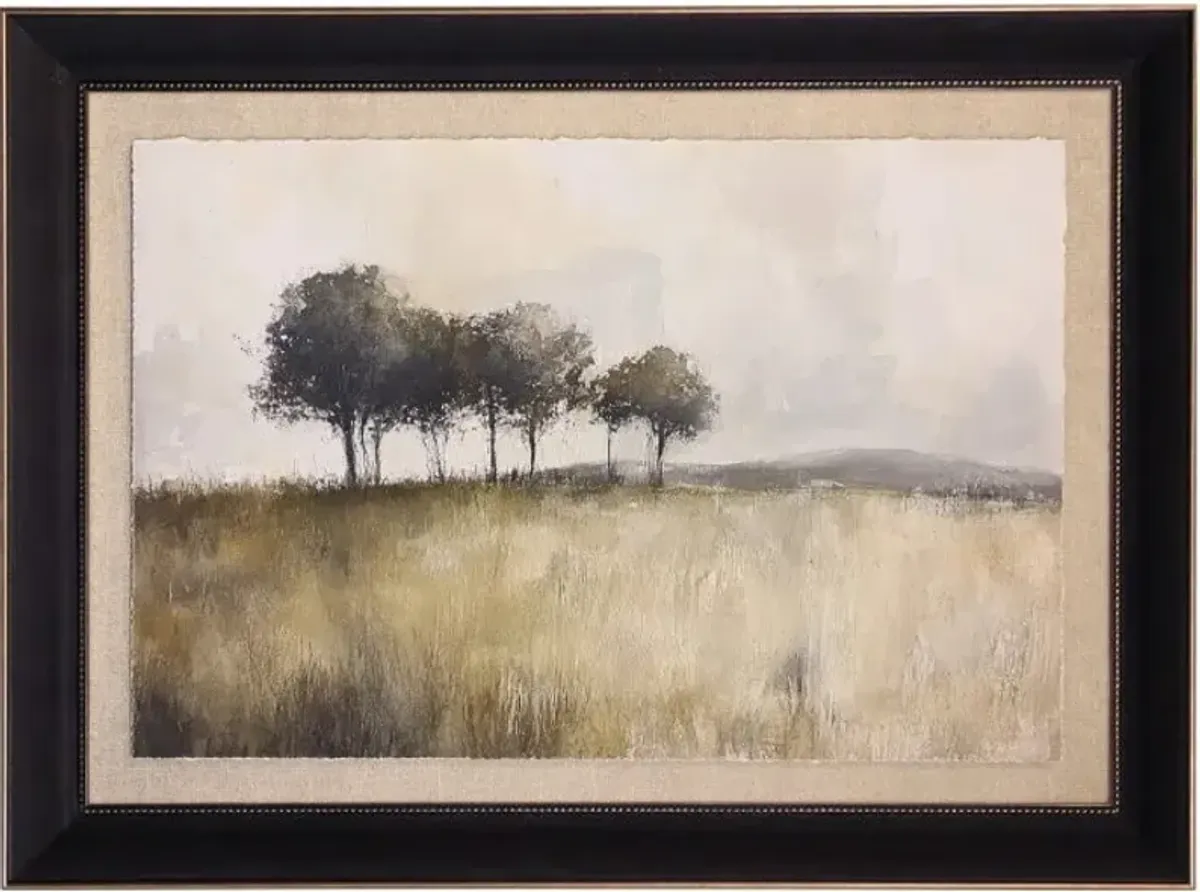 Trees In A Field Framed Print Under Glass 42"W x 30"H