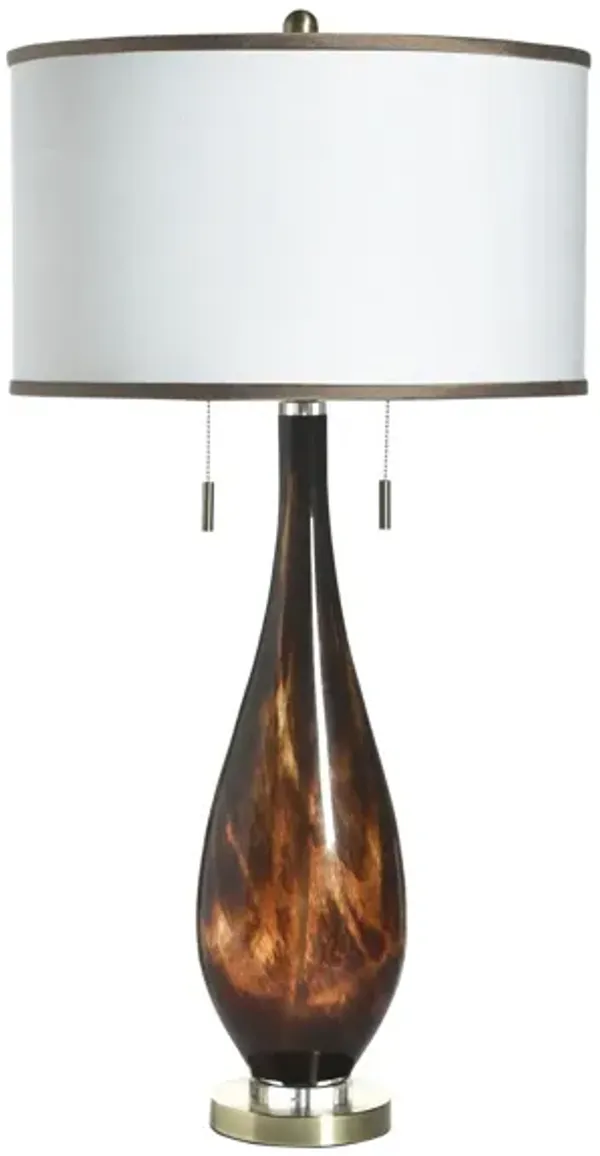 Brown and Gold Glass Table Lamp 36"H