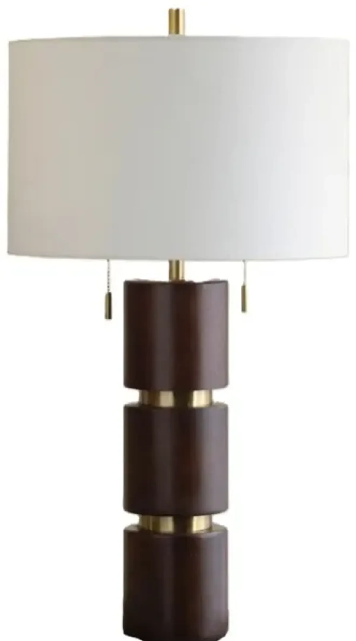 Column Dark Wood Table Lamp 29.5"H