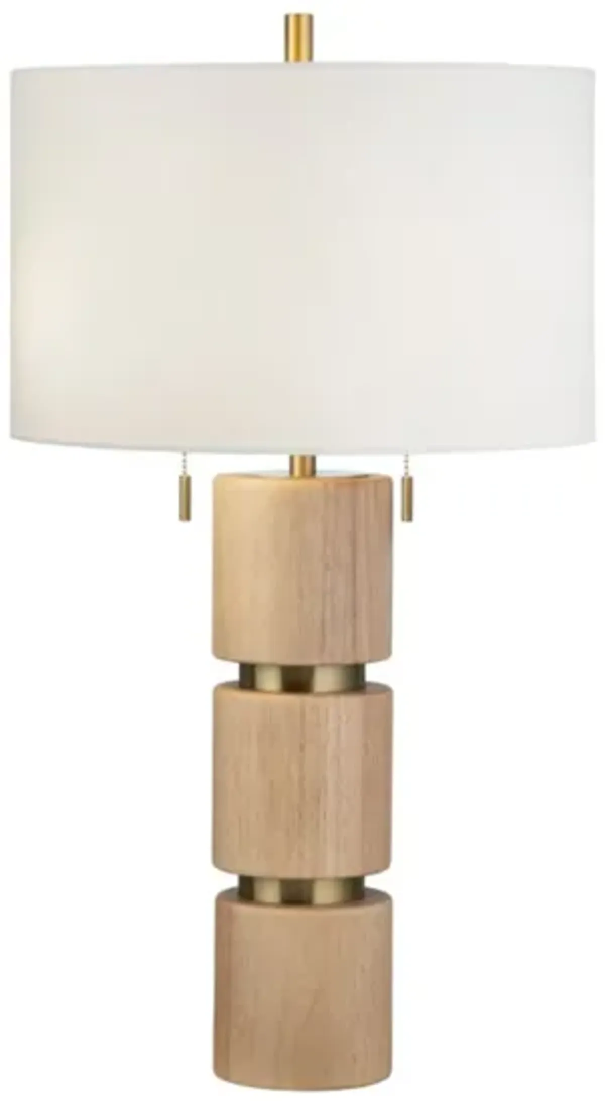 Column Light Wood Table Lamp 29.5"H