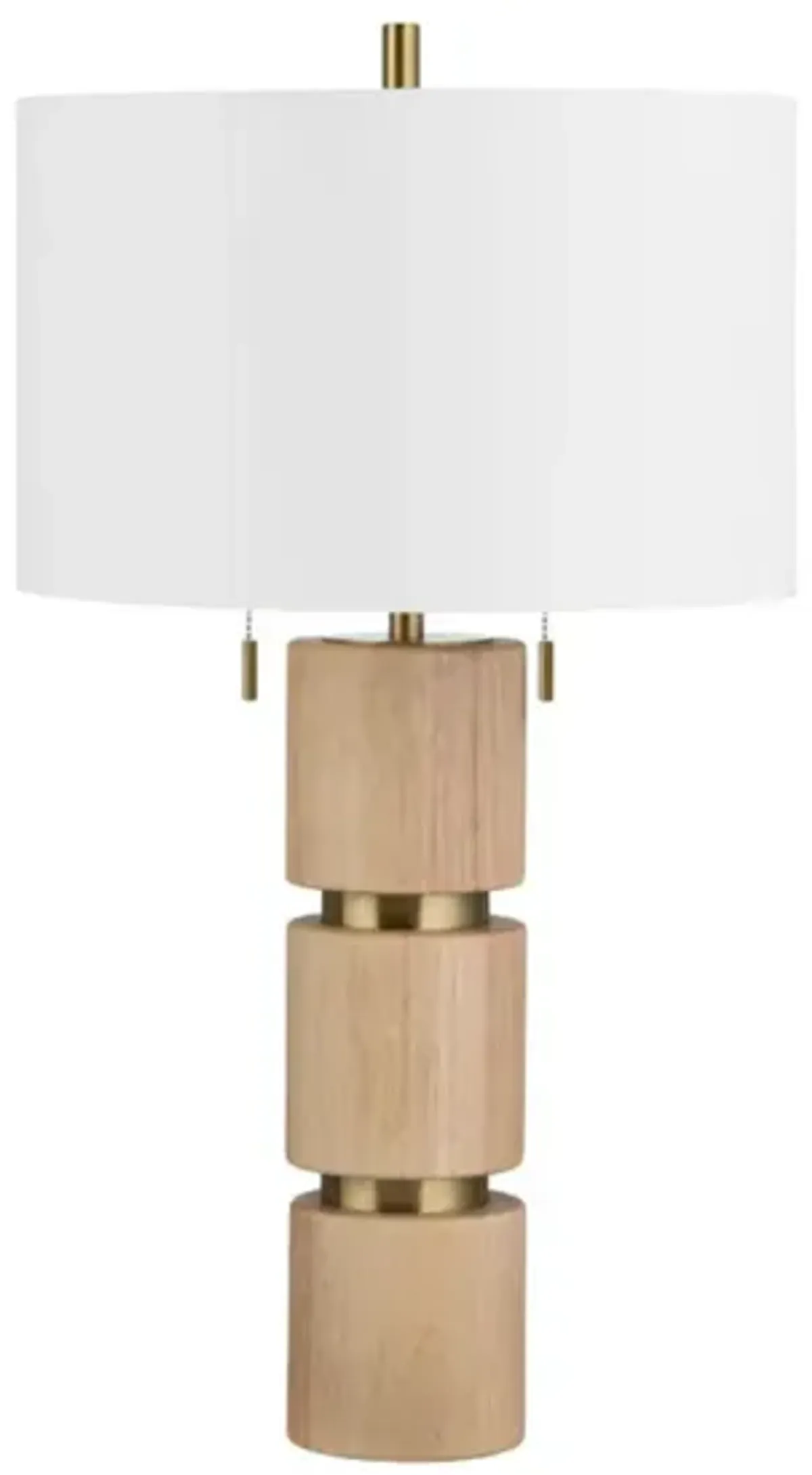 Column Light Wood Table Lamp 29.5"H