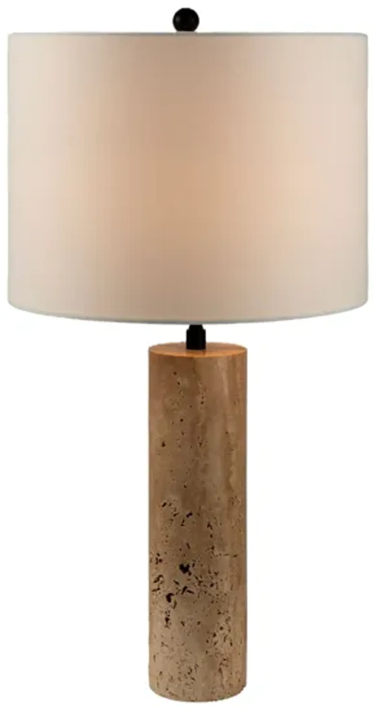Natural Travertine Table Lamp 27"H