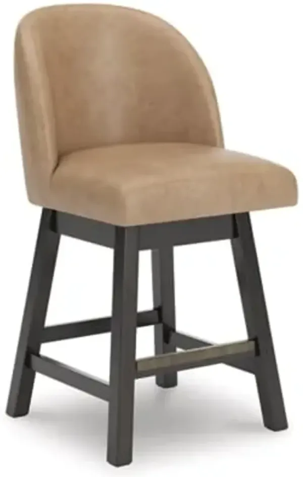 Nolan 24" Counter Upholstered Swivel Stool in Brown
