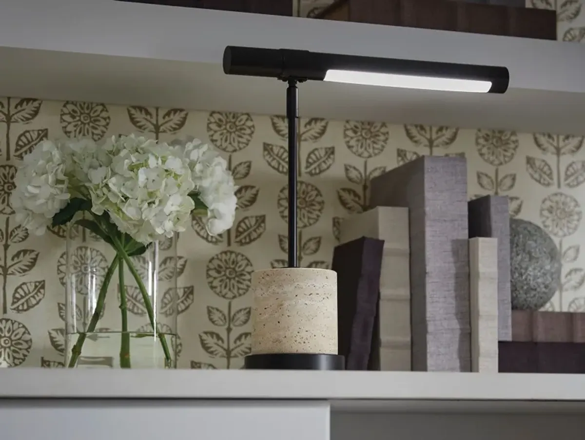 Travertine Brown Desk Lamp 17"H