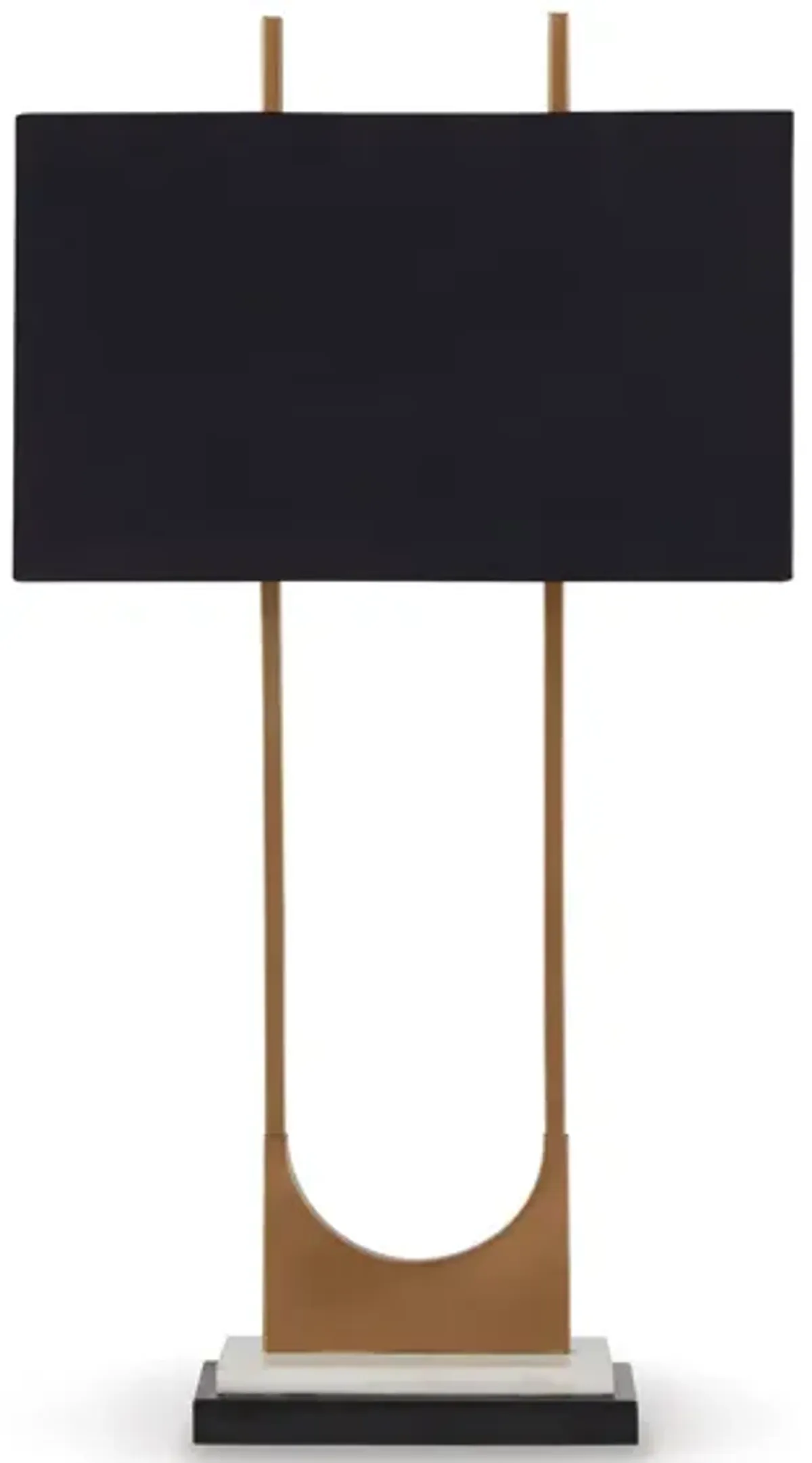 Brass with Black Shade Table Lamp 33"H