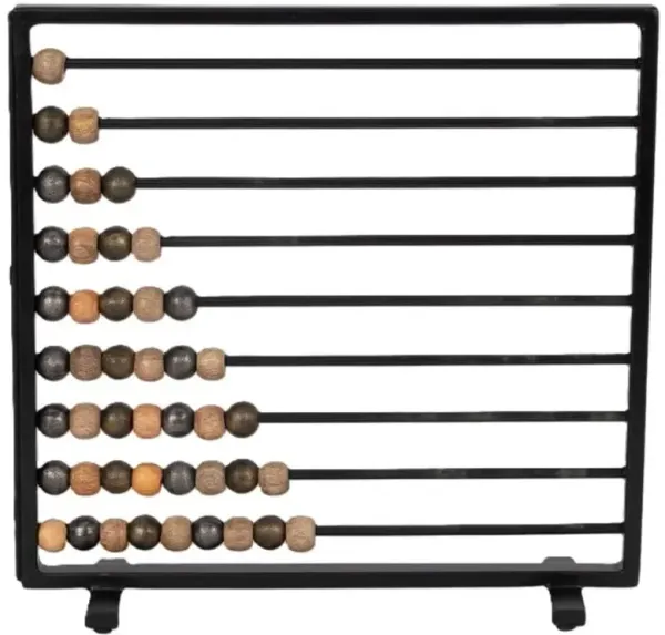 Black Metal Decorative Abacus Decor 15"W x 14"H