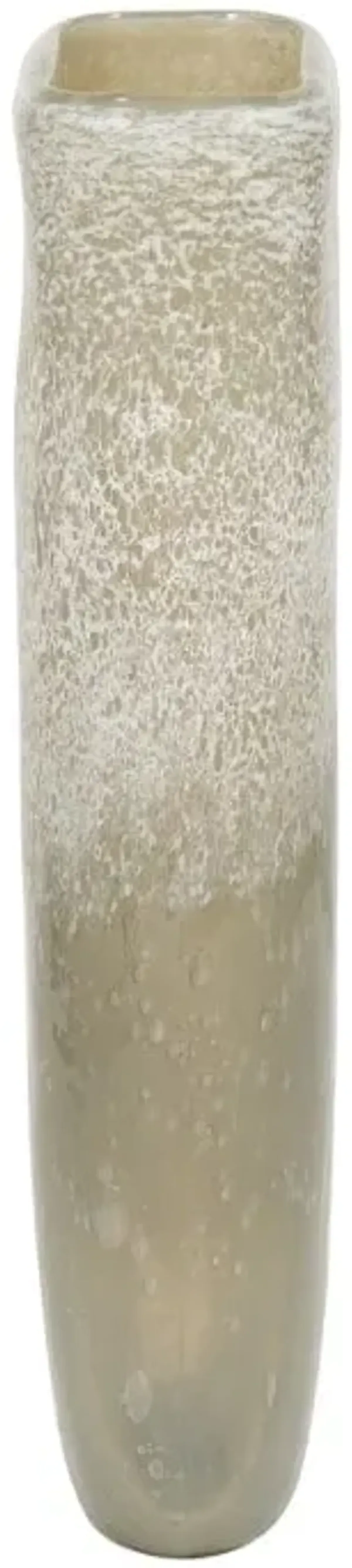 Tall Green Glass Vase 6"W x 13"H