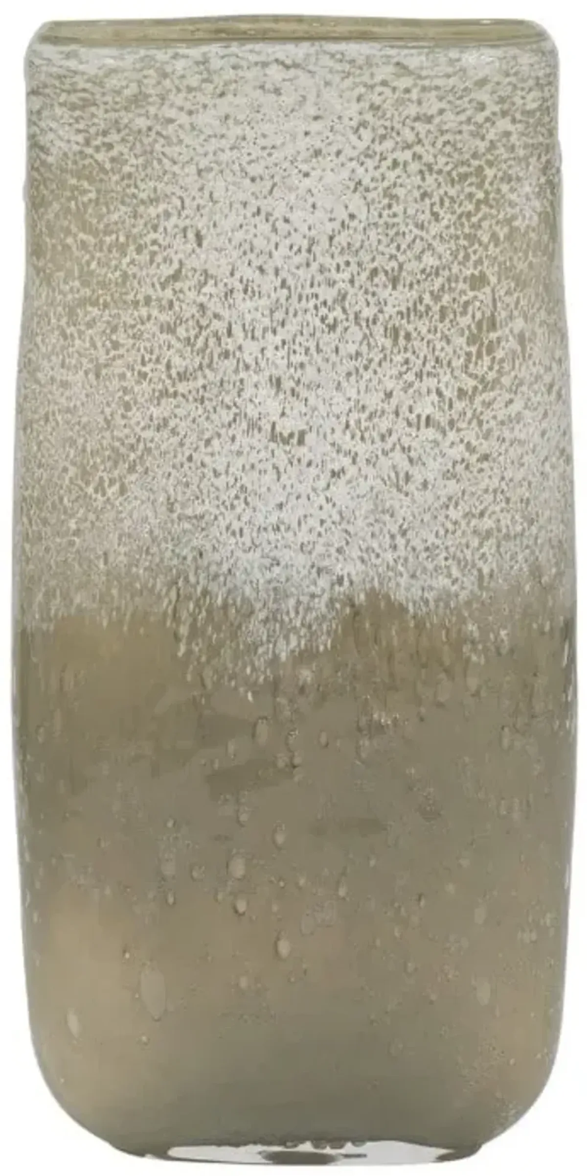 Tall Green Glass Vase 6"W x 13"H