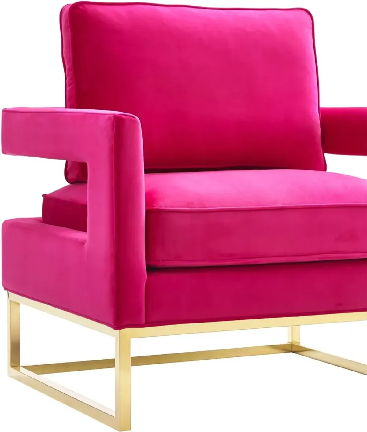 Avery Pink Velvet Chair With Polished Gold Base