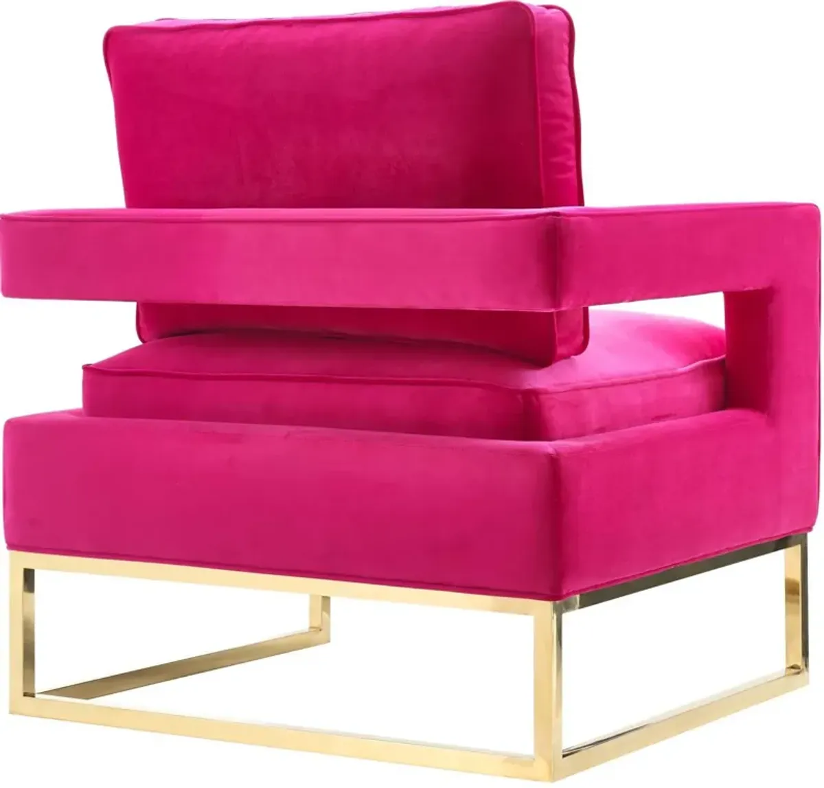 Avery Pink Velvet Chair With Polished Gold Base